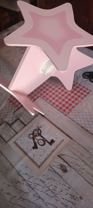 Lámpara infantil estrellas rosa