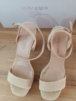 Sandalias tacón beige LOIRA