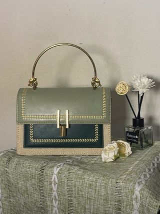 Bolso bandolera verde beige