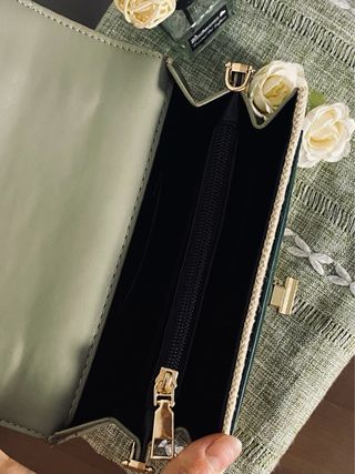 Bolso bandolera verde beige