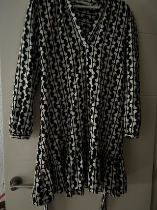 Vestido blanco y negro - cinturon