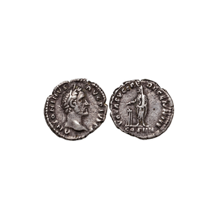 Denario romano de Antonino Pío (159 d.C.) plata