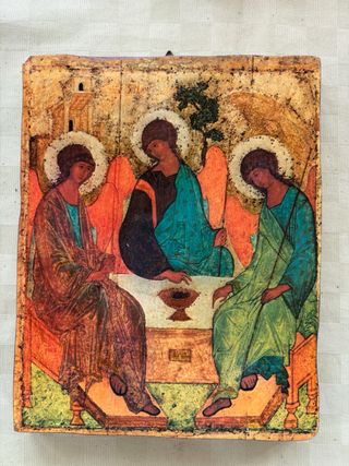 quadro icona santa in legno