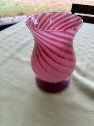 Vaso vetro rosa-viola