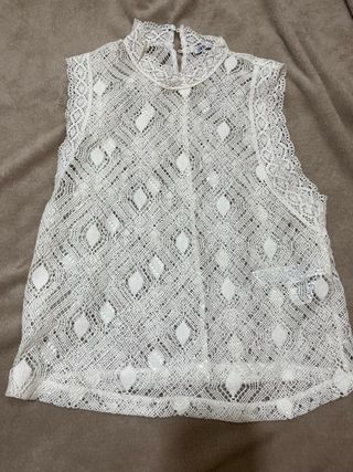 Blusa blanca Zara - Encaje