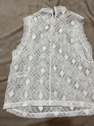 Blusa blanca Zara - Encaje