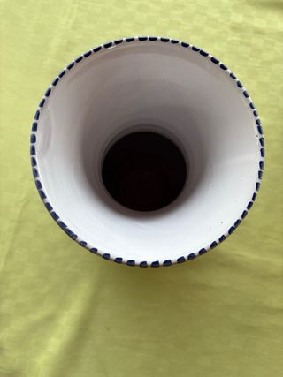 Vaso Ceramica Fiori Blu Dipinti a Mano