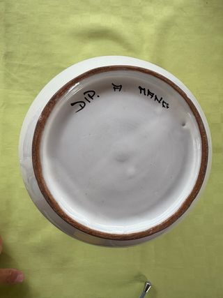 Vaso Ceramica Fiori Blu Dipinti a Mano