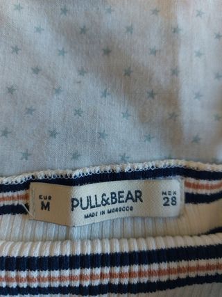 2 tops a rayas, blanco y verde