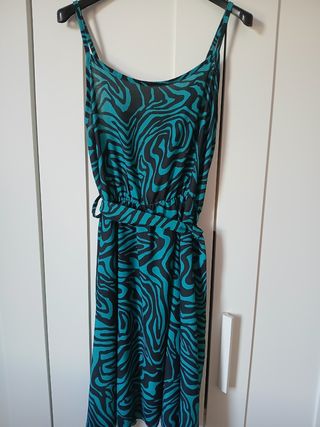 Vestito estivo nero e verde acqua