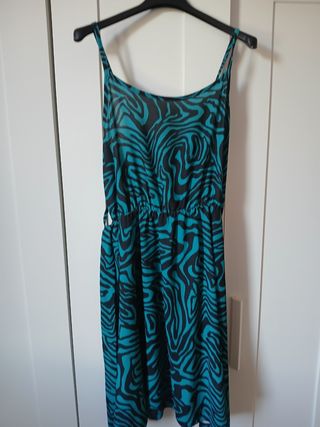 Vestito estivo nero e verde acqua