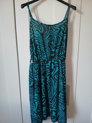 Vestito estivo nero e verde acqua