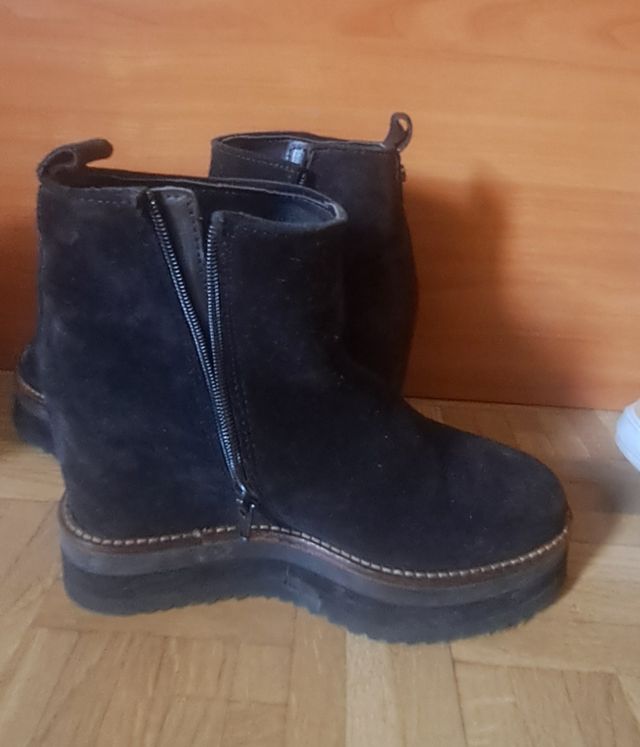 Botines ante negro con plataforma