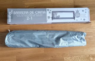 Barrera Cama Asalvo 2 en 1 , 150cm, Gris, NUEVA!!!