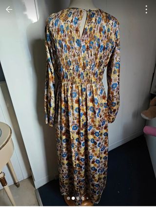 Vestido maxi flores nido abeja