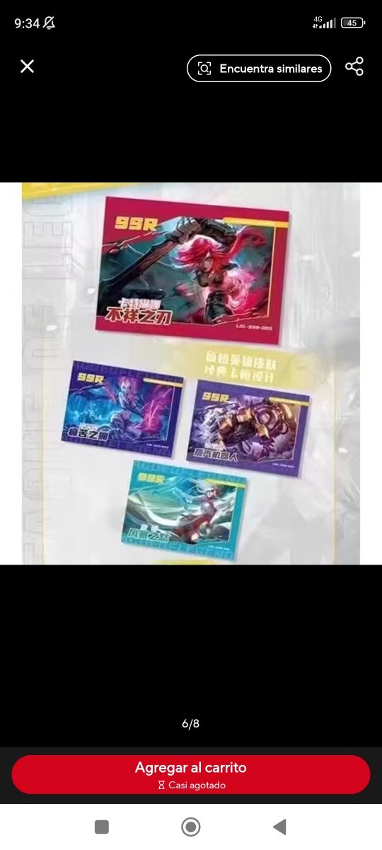 Se vende caja de cartas League of Legends.