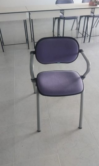 Silla oficina - morada y plata