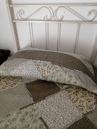 Copriletto singolo trapuntato beige-verde