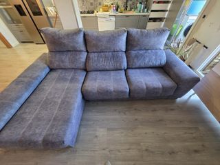 Sofá chaise longue azul