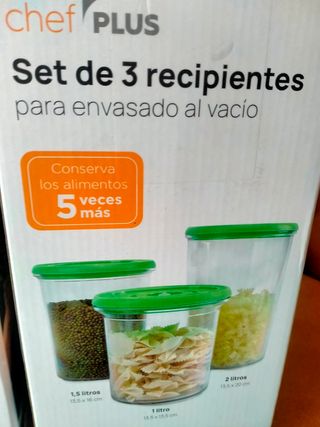 Envasadora al vacio con Set 3 Recipientes Vacío 