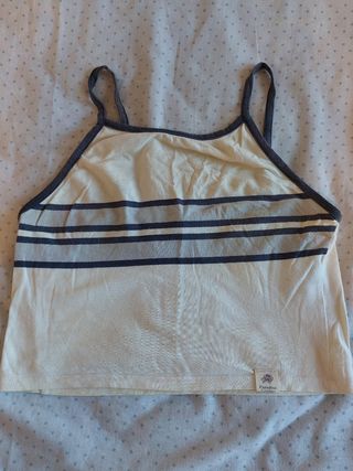 Top blanco y azul M Pull&Bear