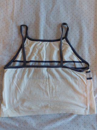 Top blanco y azul M Pull&Bear