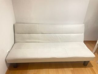 Sofá cama blanco - Piel sintética