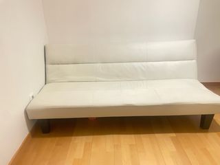 Sofá cama blanco - Piel sintética