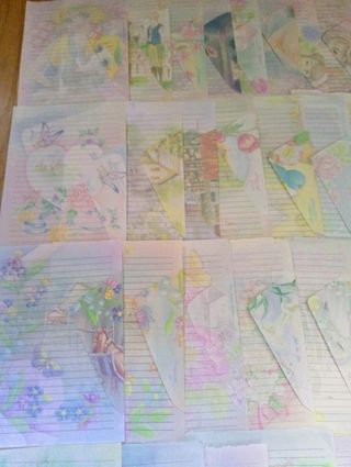 Papeleria vintage: 32 conjuntos. 
(Carta y sobre)