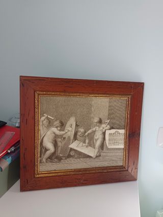 Cuadro antiguo querubines - Arte