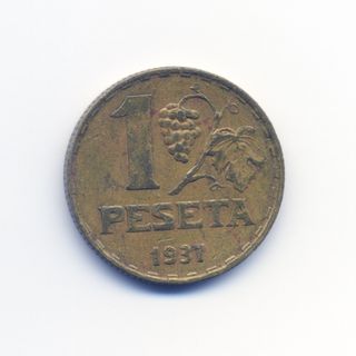 Moneda 1 Peseta 1937 II Rep. Española