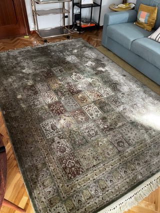 Alfombra estilo persa verde 295x197 cm – usada