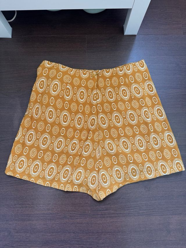 Falda pantalón Zara amarilla