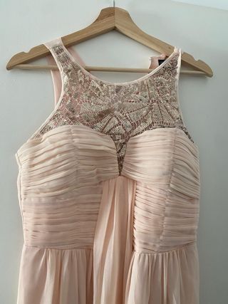 Vestido fiesta rosa palo 