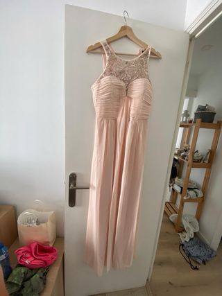 Vestido fiesta rosa palo 