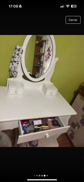 Tocador blanco Ikea con espejo