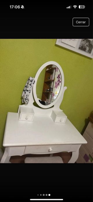 Tocador blanco Ikea con espejo