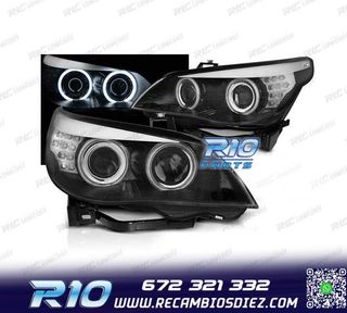 FAROS BMW E60 03-07 OJOS ANGEL CCFL FONDO NEGRO