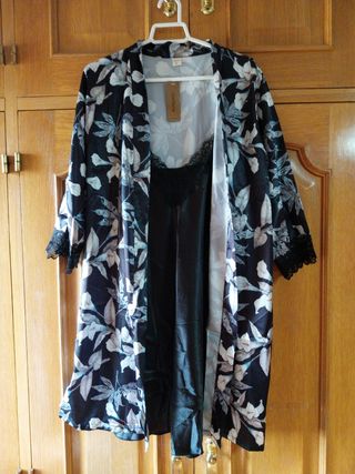Bata y camisón COOTAiYA - Negro/Blanco