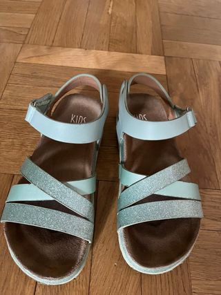 Sandalias niña teal brillantes talla 34