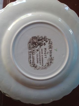 6 Piattini Ceramica Vintage - Decorazione Caccia 