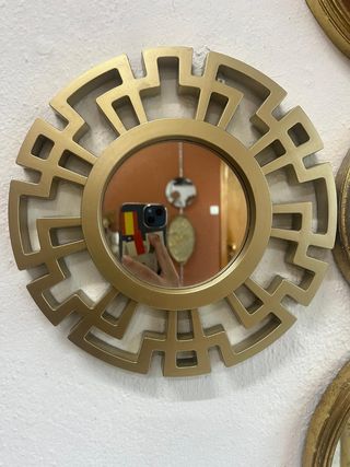 Espejo dorado estilo griego