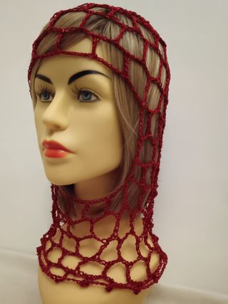 Balaclava rossa lurex a rete