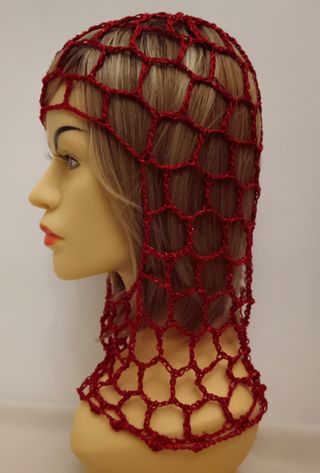 Balaclava rossa lurex a rete