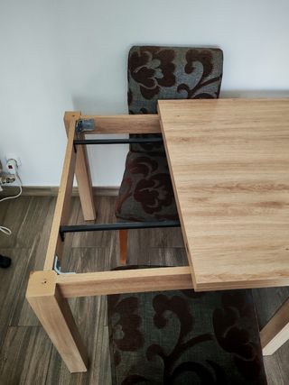 Mesa de comedor madera 90x90 extensible 90x180