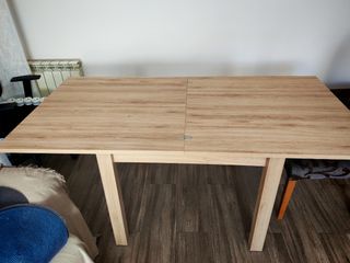 Mesa de comedor madera 90x90 extensible 90x180