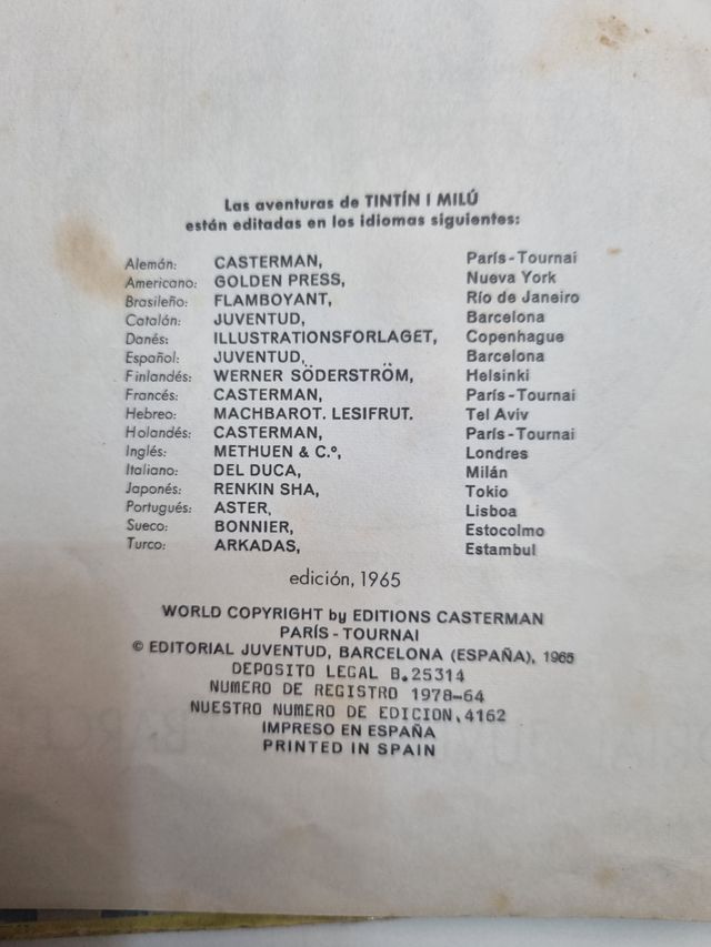 Objetivo la Luna - Tintin - Hergé - Lomo de Tela