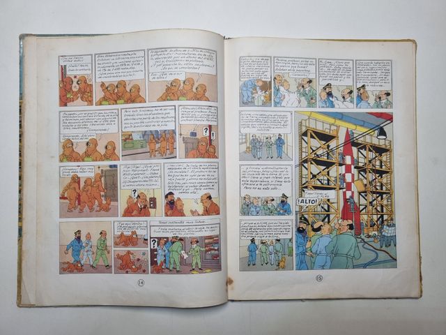 Objetivo la Luna - Tintin - Hergé - Lomo de Tela