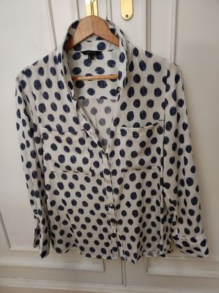 Camisa Cortefiel lunares azules - M