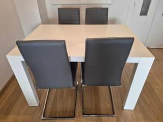 Conjunto 4 sillas de comedor gris (Motril)